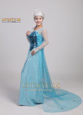 画像4: アナと雪の女王 エルサのサプライズ Frozen Fever エルサ Elsa ドレス コスプレ衣装 (4)